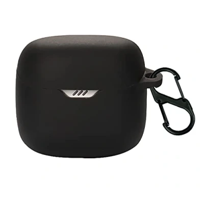 Afbeelding van GIOPUEY Cilicone hoes compatibel met JBL TUNE FLEX, ultradunne zachte hoes, slim fit, anti val, niet gemakkelijk vuil zwart