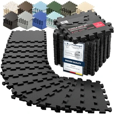 Afbeelding van Beschermende Vloermatten Zachte Foam Tegels in Elkaar Grijpende Schuimmatten 18 Stuks EVA Schuim Puzzelmatten Vloermat Bescherming, Puzzel Sportmatten Set Vloerbeschermingsmatten Beschermmat Sport