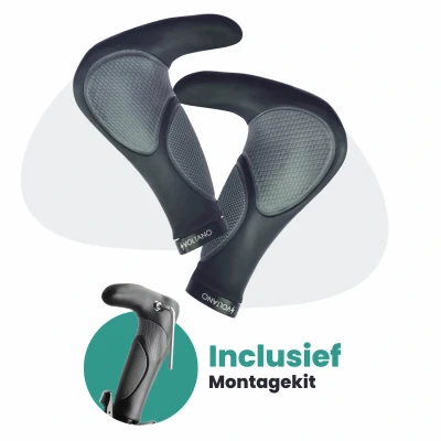 Afbeelding van Voltano Ergonomisch Gevormde Fiets Handvatten Met Bar Ends