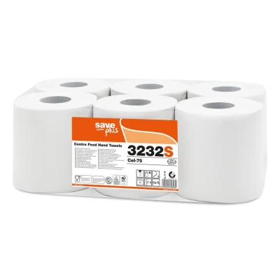 Afbeelding van CELTEX 6 spoelen centrale afwikkeling papieren handdoeken Ecolabel 450 vellen 2 laags 19 x 24 cm