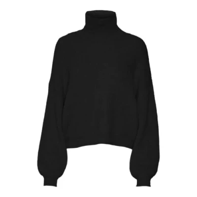 Afbeelding van Vero Moda Tall Vmyvonne Rollneck Rolledge Trui, Dames, Maat: Medium, Black