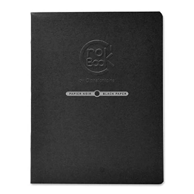 Afbeelding van Clairefontaine Ref 60315C Crok&#039;Book Portrait Staplebound Sketchbook 17 x 22cm, 120gsm papier, zuurvrij, pH neutraal, 20 zwarte vellen omslag