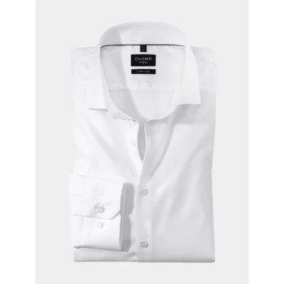 Afbeelding van OLYMP No&#039;6 six Overhemd Skinny fit Wit maat 37 Heren Overhemden Formeel No. 6 Effen met Pasvorm Katoen