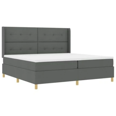 Afbeelding van vidaXL Boxspringbed met Matras &amp; LED Donkergrijs 200x200 cm Stof