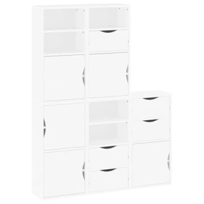 Afbeelding van vidaXL Bijzetkasten 5 st 40x24x79 cm massief grenenhout wit