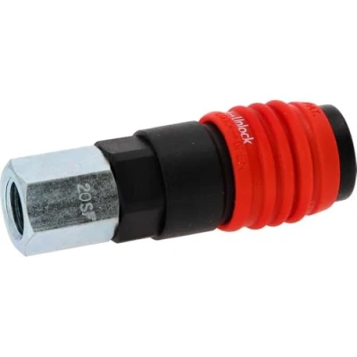 Afbeelding van 3 in 1 universele persluchtveiligheidskoppeling met 1/4 IG KS Tools 999.9105