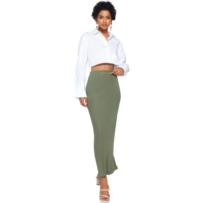 Afbeelding van Trendyol Zwarte Maxi Flexibele Gebreide Rok Met Hoge Taille Twoss23Et00372