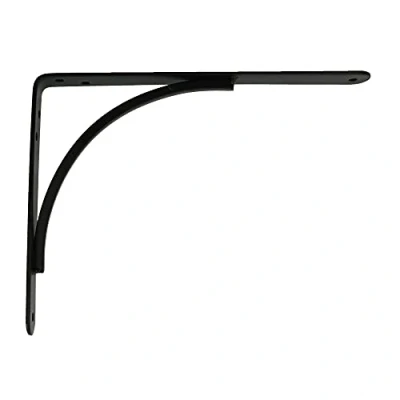 Afbeelding van AMIG Plankdrager/planksteun van metaal gelakt zwart H200 x B150 mm Tot 75 kg Plankdragers