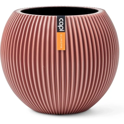 Afbeelding van Capi Europe Vaas bol Groove Colours 22x18 Roze