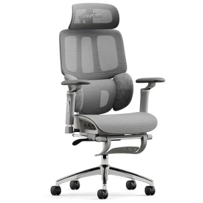 Afbeelding van MUSSO H80 Pro Ergonomische bureaustoel, mesh, bureaustoel met 3 zones, dynamische lendensteun, 4D verstelbare armleuning, 5 traps rugleuning, voetensteun