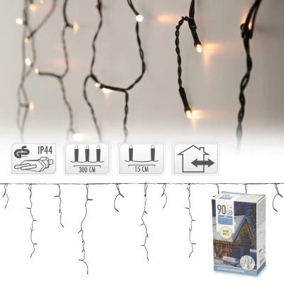 Afbeelding van IJspegel verlichting 90 LED&#039;s 3 meter warm wit