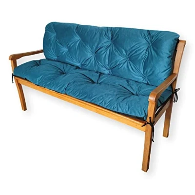 Afbeelding van 4L Textil Kussen voor tuinbank, schommelbank, bankkussen, zitkussen en rugkussen, bekleding, tuinkussen, onderhoudsvriendelijk, palletzitkussen, 180 x 60 50 cm, Petrol (blauw)