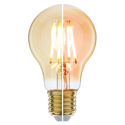 Afbeelding van Led filament E27 bulb lamp 6 Watt, dim to warm (3000K 2000K), dimbaar tot 0%, 800 lumen Ø60mm