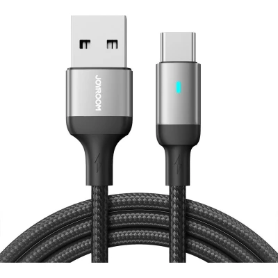 Afbeelding van JOYROOM USB A naar Type C Kabel 1.2 Meter Nylon 3A Zwart