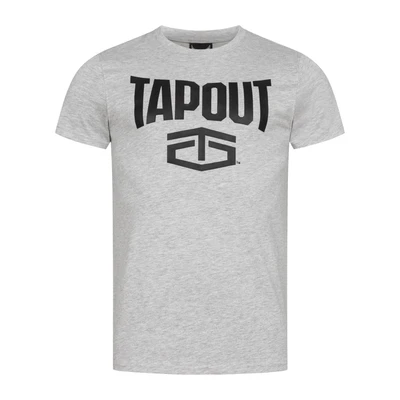Afbeelding van Tapout Normale Passform Active Basic TEE Tshirt print, Heren, Maat: 3XL, Marl grey black