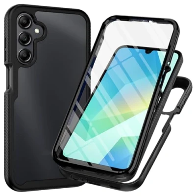 Afbeelding van Cazy Hoesje geschikt voor Samsung Galaxy A16 met ingebouwde screenprotector Zwart