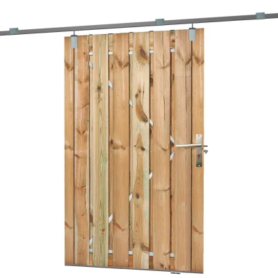 Afbeelding van Schuifdeur schutting Grenen 130 x 195 cm Tuindeco