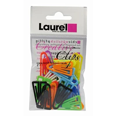Afbeelding van Laurel paperclips plastic lips van polystyrol, 25 mm, SB zak, basis/lichtgekleurd gesorteerd
