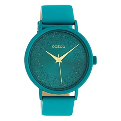 Afbeelding van OOZOO C10581 Horloge Timepieces aluminium/leder viridian green 42 mm