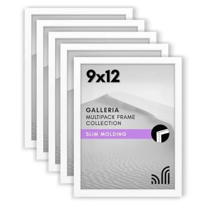Afbeelding van Americanflat 9x12 fotolijst set met gepolijst plexiglas Te gebruiken als 6x8 of 8x12 Galleria Collection Wit