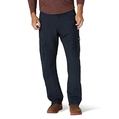 Afbeelding van Wrangler Authentics Cargobroek met losse pasvorm voor heren, Donkerblauw, 36W / 30L