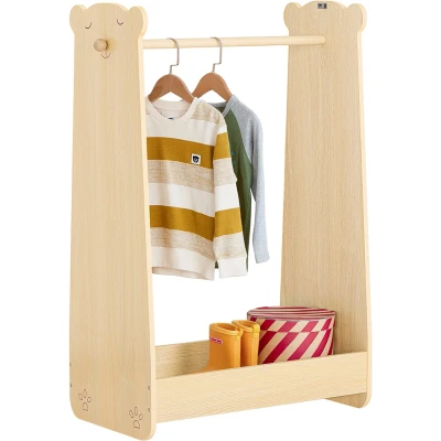 Afbeelding van SoBuy KMB102 N Kledingrek voor Kinderen, Kledingkast Kinderkamer in Beervorm, 71 x 40 110 cm,