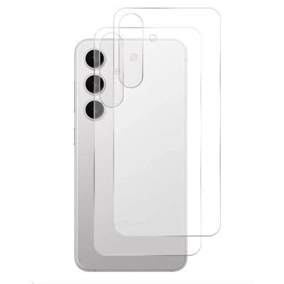 Afbeelding van GIOPUEY Rugbeschermer compatibel met Samsung Galaxy S24, matte textuur Materialen van uitstekende kwaliteit Zachte TPU S24 Back Protector Film doorschijnend [2 stuks]