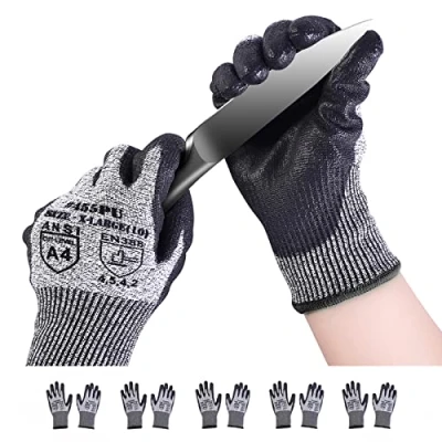 Afbeelding van Donfri Snijbestendige handschoenen, werkhandschoenen voor heren, winterhandschoenen, tuinhandschoenen, doornenbestendig, 5 paar, XL