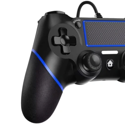 Afbeelding van Zexrow Controller voor PS4, USB, bekabeld, PlayStation4/Pro/Slim/PC, Gamepad Dual Vibration en anti slip greep, Etmit USB kabel, 2,1 m lang