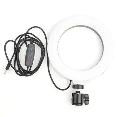 Afbeelding van LED ringlicht, ringlicht 6 inch selfie voor make up, livestreaming YouTube video Desktop Mini USB camera lamp 3 lichtmodus 360 graden roterende ringverlichting