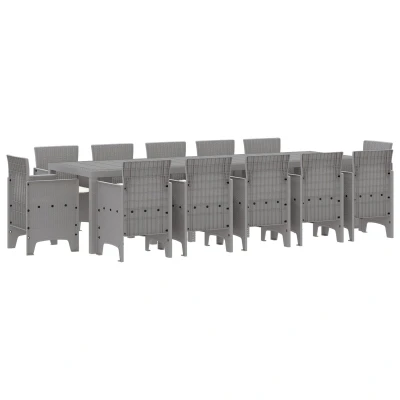 Afbeelding van vidaXL 13 delige Tuinset met Kussens Lichtgrijs Poly Rattan