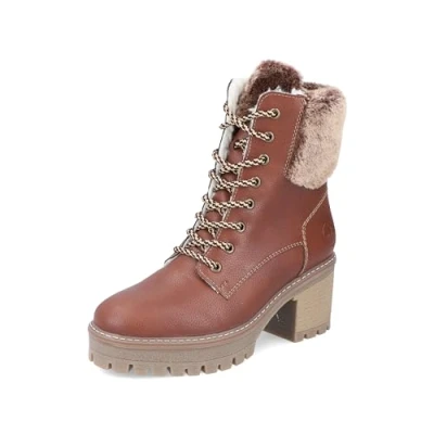 Afbeelding van Rieker Y8532 Veterlaarzen voor dames, bruin, 40 EU