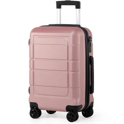Afbeelding van TAN.TOMI Reiskoffer 41L Harde Koffer Handbagage &amp; Ruimbagage Trolley met 4 Wielen en Cijferslot Lichtgewicht Stevig Roségoud