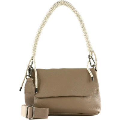 Afbeelding van FREDsBRUDER Leren Schoudertas Nea Shoulderbag with Flap Almond Taupe