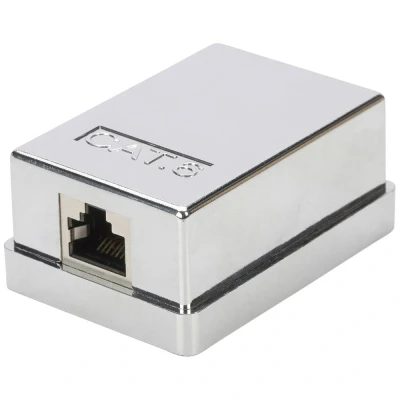Afbeelding van DIGITUS verdeeldoos Cat 6 1 poort RJ45 Opbouwbehuizing Netwerkcontactdoos LSA isolatieverplaatsingsconnector Afgeschermd Zilver