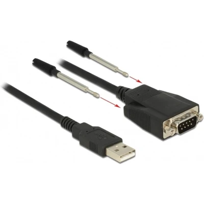 Afbeelding van USB A (m) naar 9 pins SUB D met schroeven/moeren seriële RS232 adapter / FTDI chip ESD protectie 0,45 meter