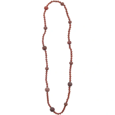 Afbeelding van Behave Ketting Hout Warme tinten Boho chic 88 cm