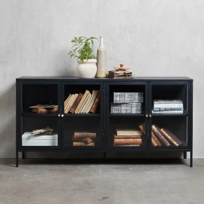 Afbeelding van Nordic Home Ragnar dressoir 170 cm zwart Metaal