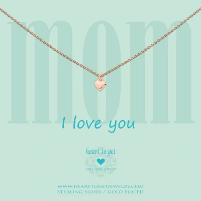 Afbeelding van Heart to get N02SHE11R 1 Ketting Mom, I love you zilver rosekleurig
