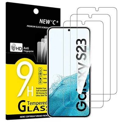 Afbeelding van NEW&#039;C 3 Stuks, Screen Protector voor Samsung Galaxy S23, Gehard Glass Schermbeschermer Film 0.26 mm ultra transparant, resistent