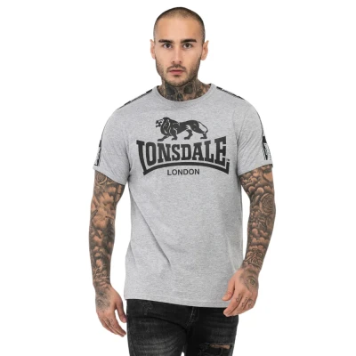 Afbeelding van Lonsdale Normale Passform Stour Tshirt print, Heren, Maat: 3XL, Marl grey black white