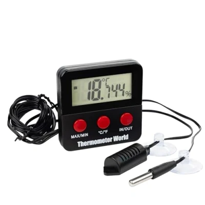 Afbeelding van Digitale thermometer, hygrometer met afstandssensoren, ideaal voor reptielentanks, terraria, vivaria, kwekers en incubatoren