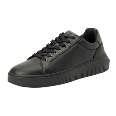 Afbeelding van Calvin Klein Jeans Heren Chunky Cupsole Clean Low YM0YM01124 Sneakers, zwart (Triple Black), 10 UK, Zwart, 42.5 EU