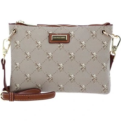 Afbeelding van U.S. POLO ASSN. Schoudertas Hampton Flat Crossbody Bag Brown Beige