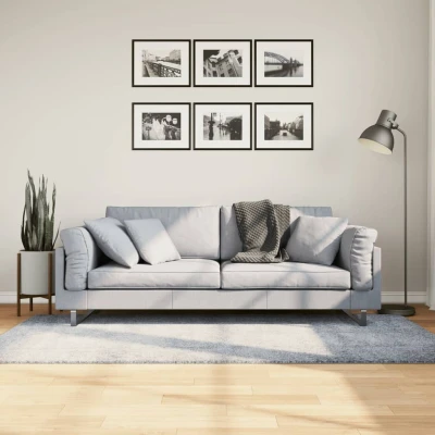 Afbeelding van Vloerkleed shaggy hoogpolig modern 100x200 cm blauw