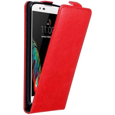 Afbeelding van Cadorabo Hoesje geschikt voor LG K10 2016 in APPEL ROOD Beschermhoes flip design Case Cover met magnetische sluiting