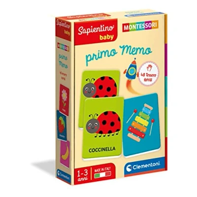 Afbeelding van Clementoni Sapientino Baby Eerste Lernemo 1 jaar, Flashcards Montessori, geheugenspel, gemaakt in Italië, kleur Italiaans, 16432