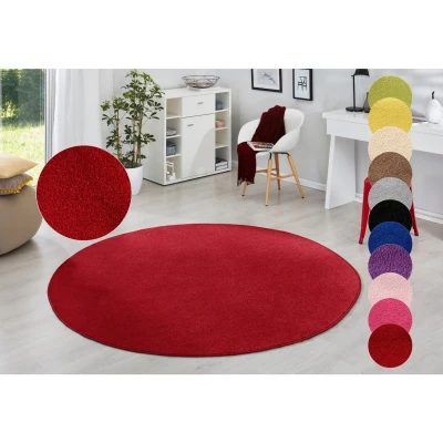 Afbeelding van Modern Effen Vloerkleed Rond Fancy Rood 200 Cm