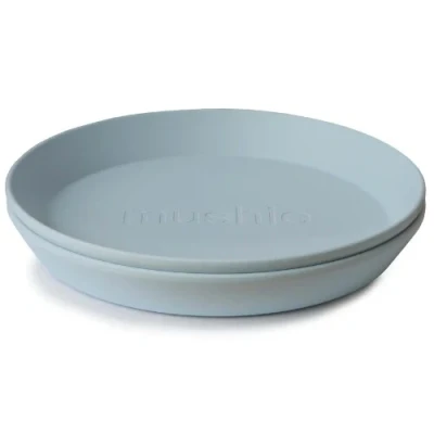 Afbeelding van Mushie kinderborden rond powder blue 2st