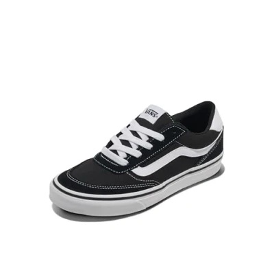 Afbeelding van Vans Dames Brooklyn Ls Sneaker, Suede/Canvas Zwart/Wit, 7.5 UK, Suede Canvas Zwart Wit, 41 EU